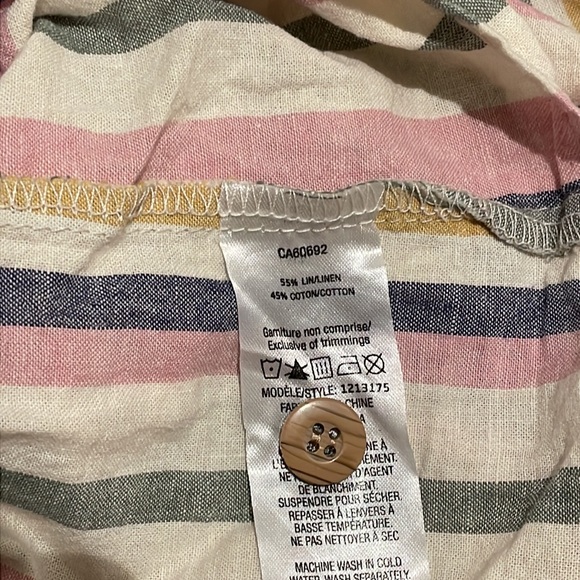 Linen Cotton Crop Top - Tie in the front - Picture 4 of 4